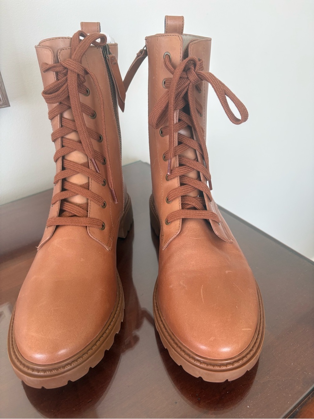 Boden boots NWOB size 41 (9.5) lace up boots lug sole, brown leather